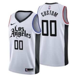 Men's Los Angeles Clippers Custom City White Jersey 2019-20 Stitched