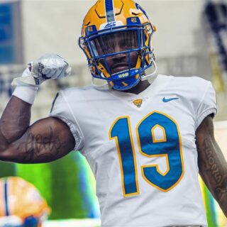 2019 Custom New Pittsburgh Panthers Pitt Football White Jersey