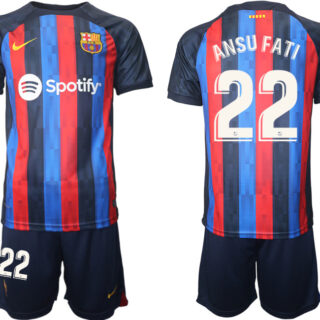 2022-23 Men's Barcelona home #22 Ansu Fati Jersey