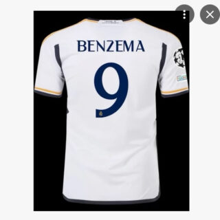 2023-24 Real Madrid 9 Benzema Home Soccer Champions Jersey