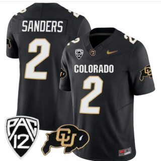 2023 Colorada Buffaloes #2 Shedeur Sanders Black Vapor Limited Jerseys
