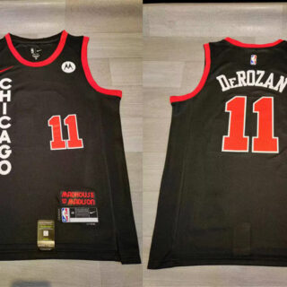 Bulls 11 Demar Derozan Black Nike 2023-24 City Edition Swingman Jersey