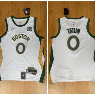 Celtics 0 Jayson Tatum White Nike 2023-24 City Edition Swingman Jersey