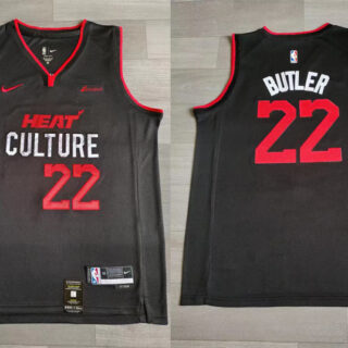 Miami 22 Jimmy Butler Black Nike 2023-24 City Edition Swingman Jersey