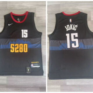 Nuggets 15 Nikola Jokic Black Nike 2023-24 City Edition Swingman Jersey