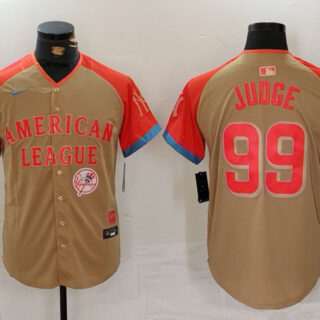 Men's American League #99 Aaron Judge Cream 2024 All-Star Elite Stitched Baseball Jerseys