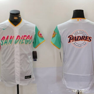 Men's San Diego Padres big logo Profar White City Connect Cool Base Stitched Baseball Jerseys