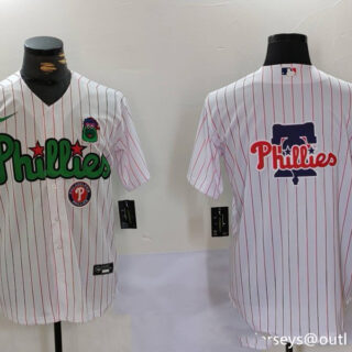 Men's Philadelphia Phillies Big Logo White Stitched Jerseys