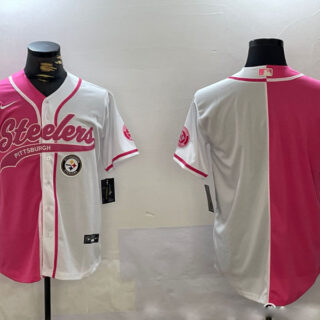 Men's Pittsburgh Steelers Blank 2024 Arctic Red White Salute To Service Stitched Baseball Jerseys