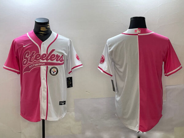 Men's Pittsburgh Steelers Blank 2024 Arctic Red White Salute To Service Stitched Baseball Jerseys