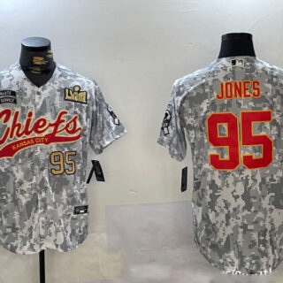 Men's Kansas City Chiefs #95 Chris Jones 2024 Arctic Camo Salute To Service Stitched Baseball Jersey