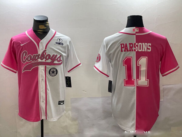 Men's Dallas Cowboys #11 Micah Parsons 2024 Arctic white red Stitched Baseball Jerseys