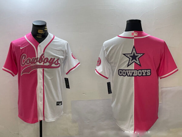 Men's Dallas Cowboys big logo Red White With Patch Cool Base Stitched Baseball Jerseys