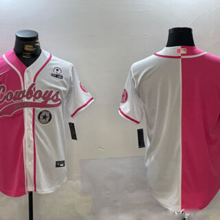 Men's Dallas Cowboys big logo Red White With Patch Cool Base Stitched Baseball Jerseys