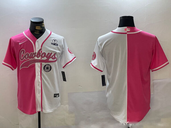 Men's Dallas Cowboys big logo Red White With Patch Cool Base Stitched Baseball Jerseys
