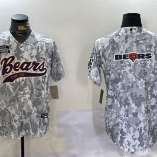 Men's Chicago Bears Camo With Patch Cool Base Stitched Baseball Jerseys