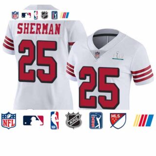 49ers #25 Richard Sherman White Rush Super Bowl LIV Bound Women's Stitched Football Vapor Untouchable Limited Jersey