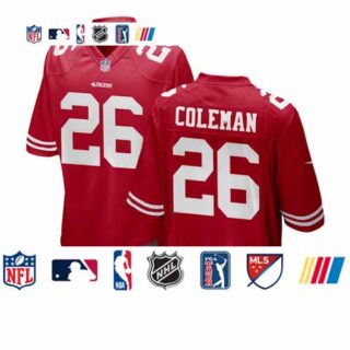 49ers #26 Coleman Red Vapor Limited Jersey