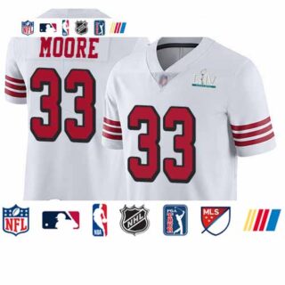 49ers #33 Tarvarius Moore White Rush Super Bowl LIV Bound Men's Stitched Football Vapor Untouchable Limited Jersey