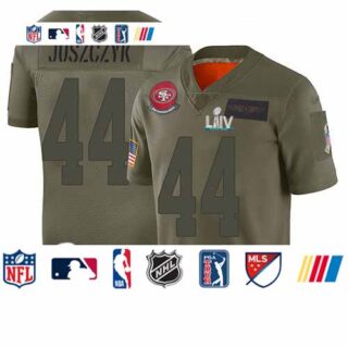 49ers #44 Kyle Juszczyk Camo Super Bowl LIV Bound Men's Stitched Football Limited 2019 Salute To Service Jersey
