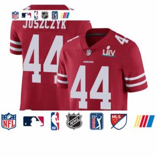 49ers #44 Kyle Juszczyk Red Team Color Super Bowl LIV Bound Youth Stitched Football Vapor Untouchable Limited Jersey