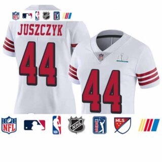 49ers #44 Kyle Juszczyk White Rush Super Bowl LIV Bound Women's Stitched Football Vapor Untouchable Limited Jersey