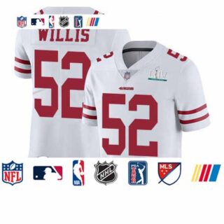 49ers #52 Patrick Willis White Super Bowl LIV Bound Men's Stitched Football Vapor Untouchable Limited Jersey