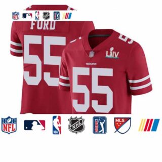 49ers #55 Dee Ford Red Team Color Super Bowl LIV Bound Youth Stitched Football Vapor Untouchable Limited Jersey