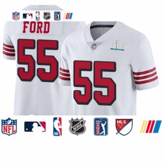 49ers #55 Dee Ford White Rush Super Bowl LIV Bound Youth Stitched Football Vapor Untouchable Limited Jersey