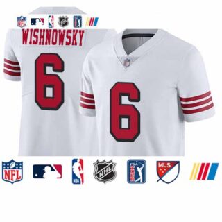 49ers #6 Mitch Wishnowsky White Rush Men's Stitched Football Vapor Untouchable Limited Jersey