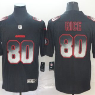 49ers 80 Jerry Rice Black Arch Smoke Vapor Untouchable Limited Jersey