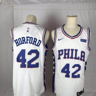 76ers 42 Al Horford White Nike Throwback Swingman Jersey