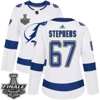 Adidas Lightning #67 Mitchell Stephens White Road Authentic Women's 2021 NHL Stanley Cup Final Patch Jersey