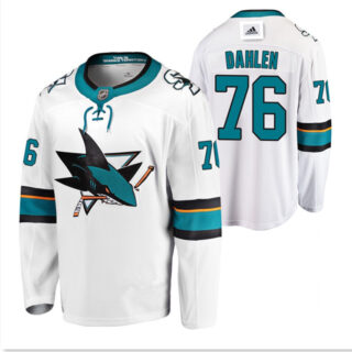 Adidas San Jose Sharks #76 Jonathan Dahlen White Road Authentic Stitched NHL Jersey