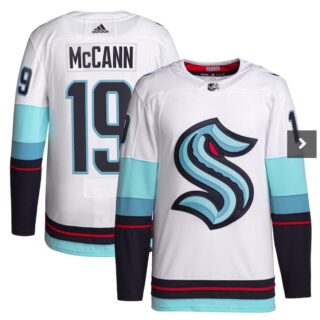 Men's Adidas Seattle Kraken 19# Jared McCann White Stitched NHL Jersey
