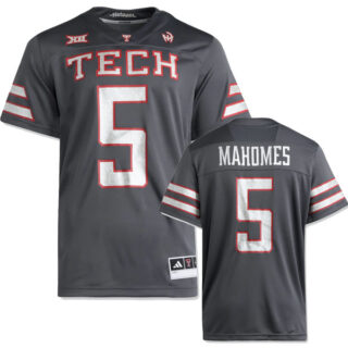 Custom NCAA Texas Tech #5 Mahomes Premier 2024 Galvanized Jersey