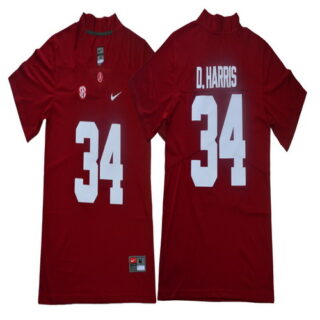 Alabama Crimson Tide 34 Damien Harris Red Nike College Football Jersey