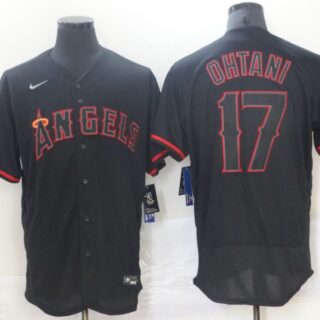 Angels 17 Shohei Ohtani Black Nike Flexbase Jersey