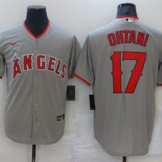 Angels 17 Shohei Ohtani Gray 2020 Nike Cool Base Jersey