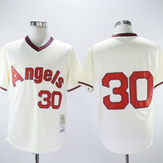 Angels 30 Nolan Ryan Cream 1973 Throwback Jersey