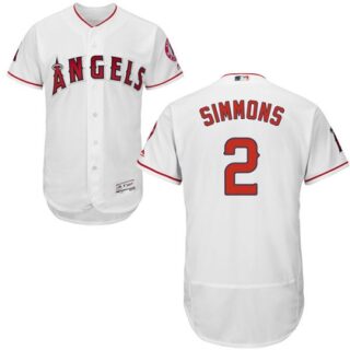 Angels of Anaheim #2 Andrelton Simmons White Flexbase Authentic Collection Stitched Baseball Jersey