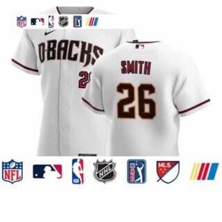 Arizona Diamondbacks #26 Pavin Smith Men's Nike White Crimson Authentic Home Team MLB Jersey