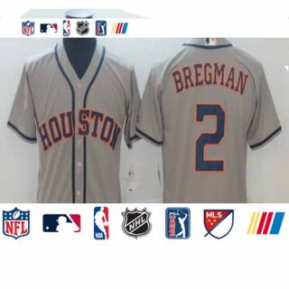 Astros 2 Alex Bregman Gray Cool Base Jersey