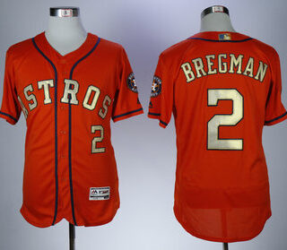 Astros 2 Alex Bregman Orange 2018 Gold Program Flexbase Jersey