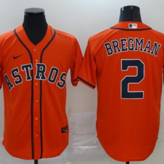 Astros 2 Alex Bregman Orange 2020 Nike Cool Base Jersey