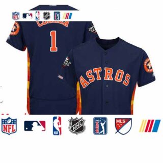 Astros #1 Carlos Correa Navy Blue Flexbase Authentic Collection 2019 World Series Bound Stitched Baseball Jersey