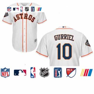 Astros #10 Yuli Gurriel White Cool Base 2019 World Series Bound Stitched Youth Baseball Jersey