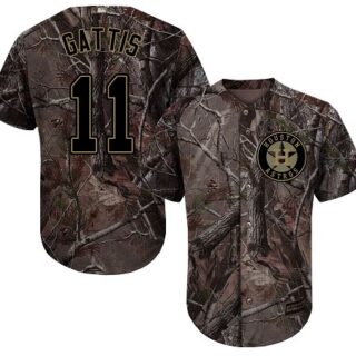 Astros #11 Evan Gattis Camo Realtree Collection Cool Base Stitched Youth Baseball Jersey