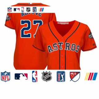 Astros #27 Jose Altuve Orange Alternate 2019 World Series Bound Women's Stitched Baseball Jersey