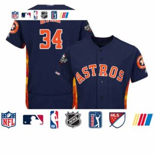 Astros #34 Nolan Ryan Navy Blue Flexbase Authentic Collection 2019 World Series Bound Stitched Baseball Jersey